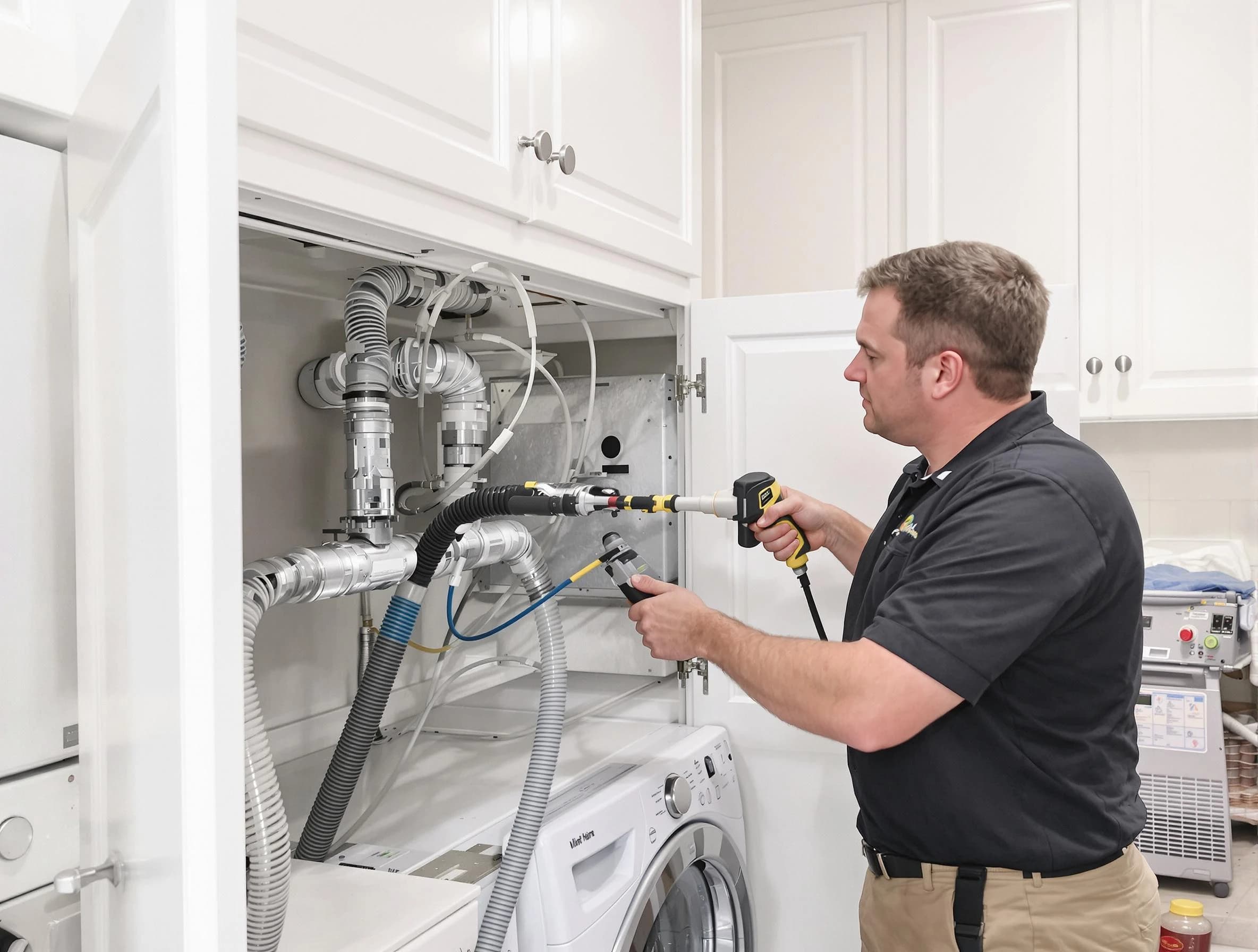 North Versailles Dryer Vent Cleaning professional removing severe blockage from a clogged dryer vent in North Versailles